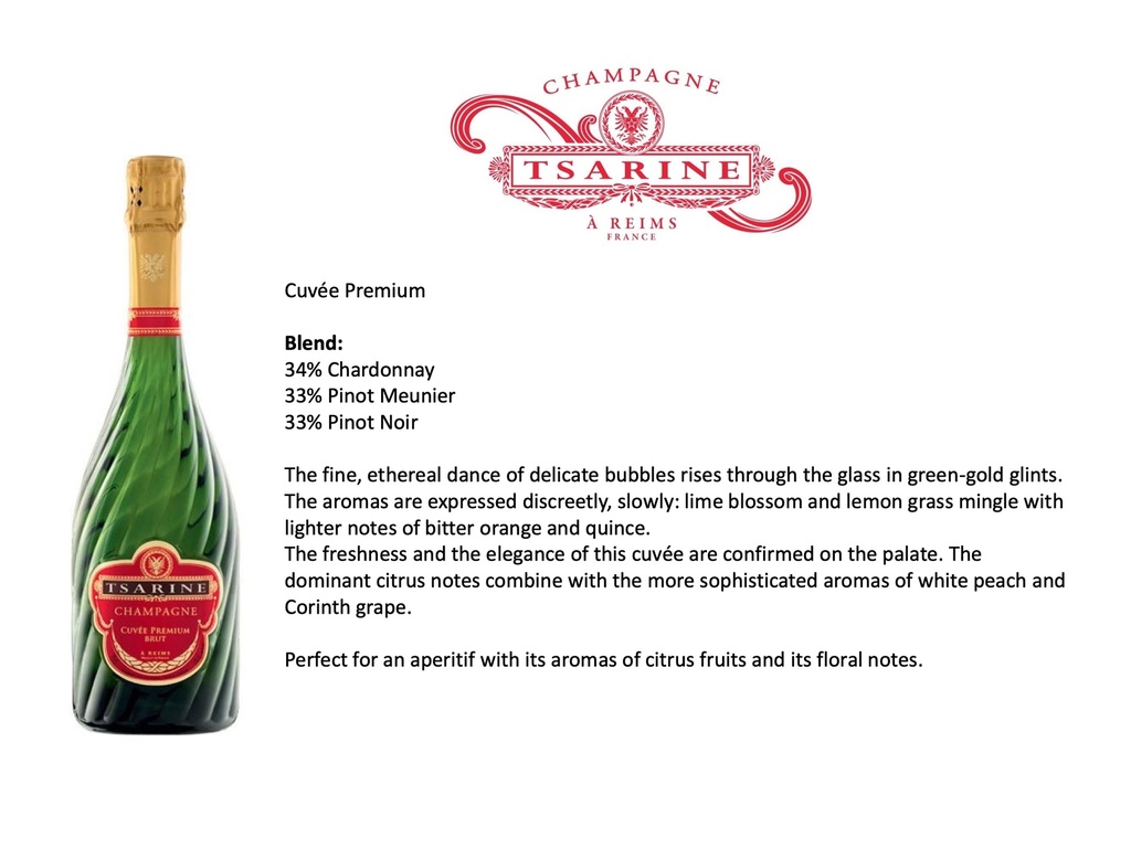 Cuvee Premium Brut, Tsarine Champagne 