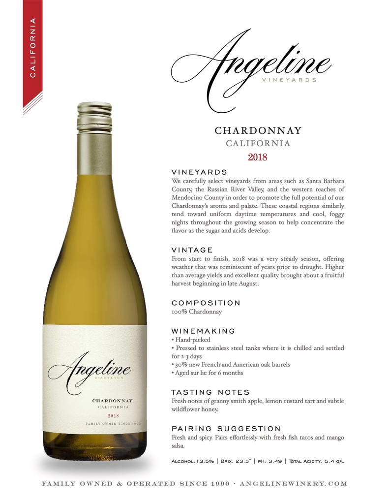 California Chardonnay, Angeline (Half-Bottle)