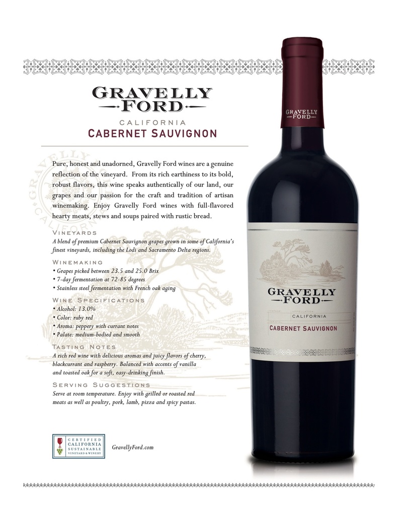 Cabernet Sauvignon California, Gravelly Ford