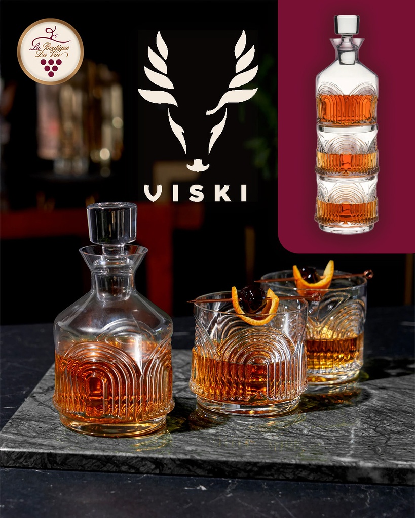 Viski Viski Beau Stacking Decanter Set with Lowball Glasses